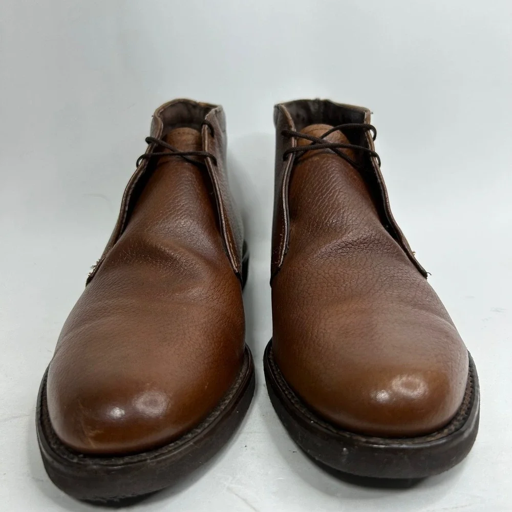 Stafford Mens Brown Pebble Grain Leather Chukka Boots Made in USA 10 D 15241
